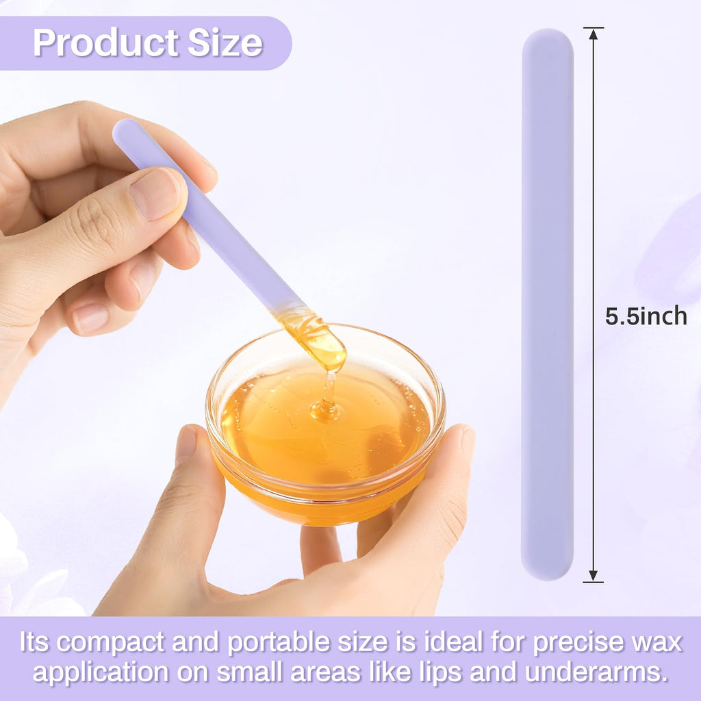 RAQEHO 3 Reusable Silicone Wax Spatula - Non-stick Wax Applicator Stir Sticks for Face Arm Hair Removal Waxing Accessories Removal Products Esthetician Supplies Professional For Home Beauty Salon Use.