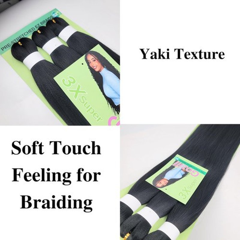 Braiding Hair Pre stretched Black Prestretched Braiding Hair Hypoallergenic Non Toxic Kids Ez Braid Twist Synthetic Knotless