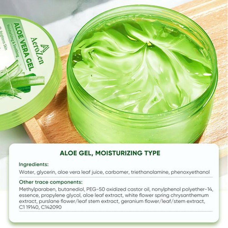Aero Zen 99% Pure & Organic Aloe Vera Gel - 1-Pack (10.1oz) | Premium Hydration for Daily Use & After Sun Care | Lightweight, Non-Greasy & Alcohol-Free Formula for Face, Body & Hair | Vegan