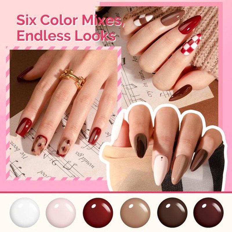 MelodySusie Gel Nail Polish Set - HEMA Free Plant-Based Formula | 6 Macaron Colors, 0.56 fl. oz Bottles