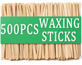 500Pcs Waxing Sticks for Hair Removal - Borogo Eyebrow, Lip, Nose Small Waxing Applicator Sticks for Hair Removal and Smooth Skin - Spa and Home Usage