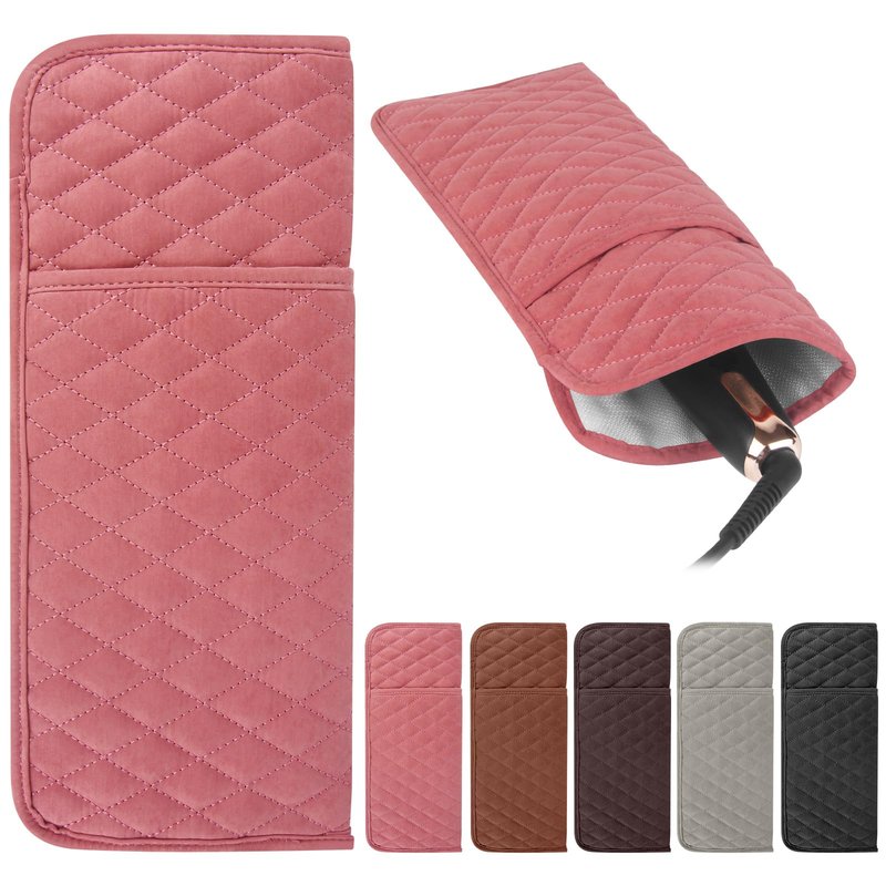 WRORUNER Heat Resistant Hair Tools Organizer Bag Portable Travel Storage Cover Pouch for Hair Straighteners, Curling Irons, Flat Irons and Hot Styling Tools(13.8" x 5.5")