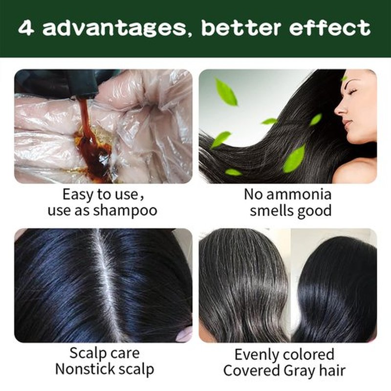 Ivnil Augeashair Dark Brown Hair Dye Shampoo for Gray Augeas Instant Color 3 in 1 Women and Men Augeo, Herbal Ingredients 100% Grey Coverage 500ML