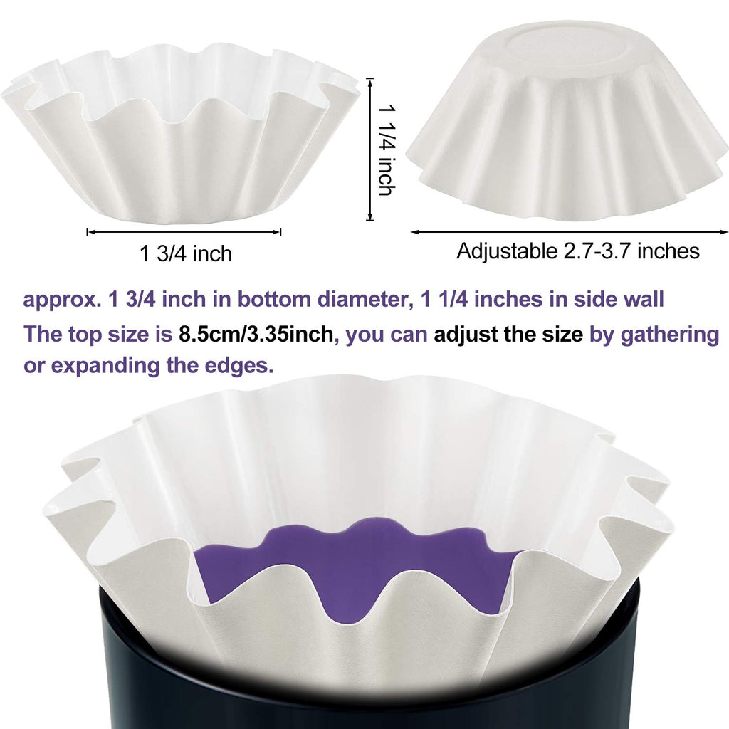 Boao Wax Melt Liners Reusable Leakproof for Any Wax Cubes Waxes Warmer Containers Cups for Scented Candle Plug in Warmers Electric Waxes Melters Burner(White,100 Pieces)