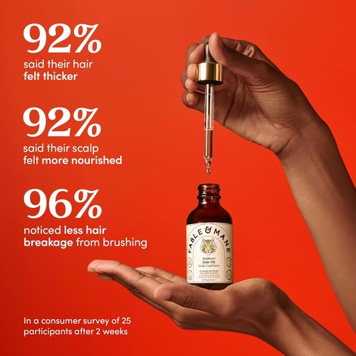 Fable and Mane Hair Oil - HoliRoots Strengthening Serum for Damaged Hair with Amla & Castor Oil | 3.4 FL oz