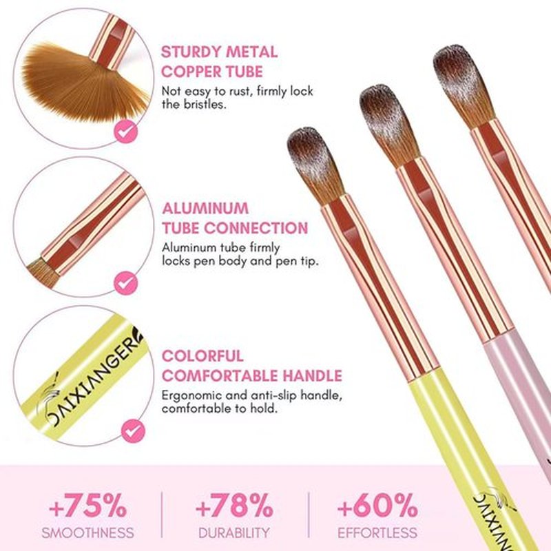 DAIXIANGER Acrylic Nail Brush Set, 9PCS Professional Nail Art Brushes for Acrylic Powder Application & 3D Nail Carving, Premium Nail Brushes Kit for DIY Home Salon Tools