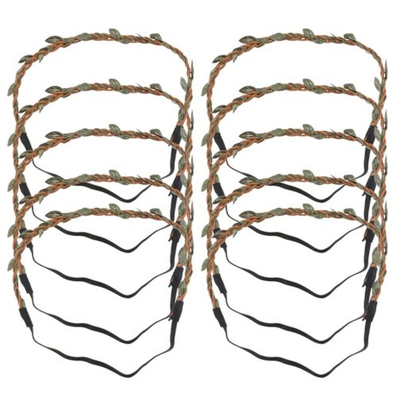 Beaupretty 10pcs DIY Flower Headpieces Leaf Wreath Rattan Crown Halo Wreath Headband for Girls Women