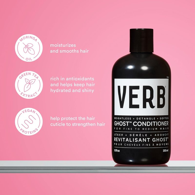 VERB Ghost Shampoo & Conditioner Duo Set - Lightweight Formula for All Hair Types | 12 oz Each