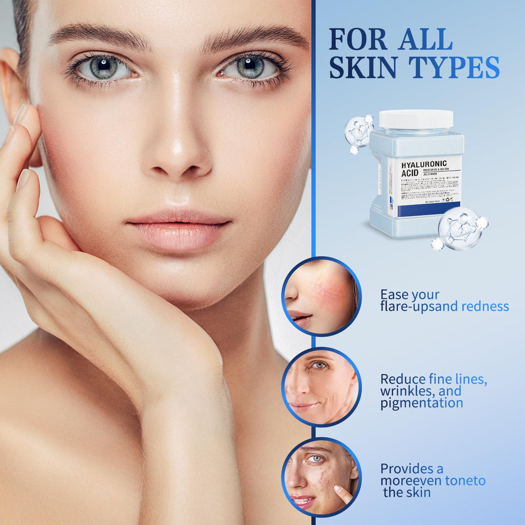 Truvenum Jelly Face Mask,Hyalorunic Acid Jelly Mask Powder for Facials, Moisturizing& Hydrating Jelly Mask Powder, Professional Peel Off Hydro Jelly Mask With Bowl Set Jelly Mask DIY Spa 23 Fl Oz
