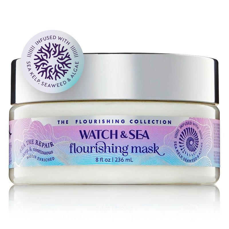 Watch & Sea Deep and Continuous Flourishing Hair Mask - Deep Conditioning Hair Mask for All Hair Types - Infused with Seaweed and Sea Kelp - 8 oz