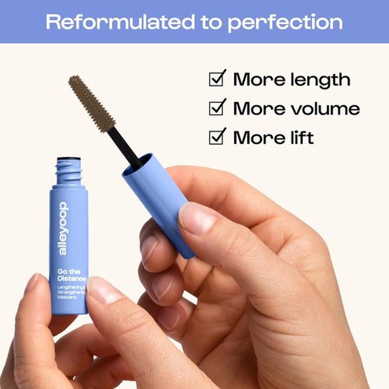 Alleyoop Tubing Mascara - Long-Lasting, Smudge-Proof Formula with Biotin & Peptides | Vegan, 4 mL Mini Size