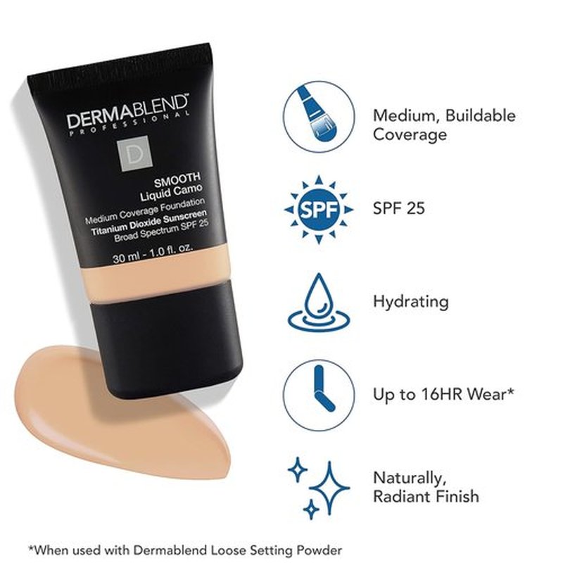 Dermablend Smooth Liquid Foundation - Flawless Coverage for All Skin Types | Long-Lasting Wear