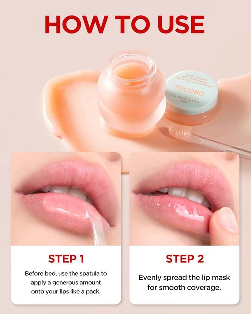TOCOBO Vita Glazed Lip Mask - Vegan Overnight Treatment for Dry, Chapped Lips | Gentle Exfoliation with PHA | 0.68 oz