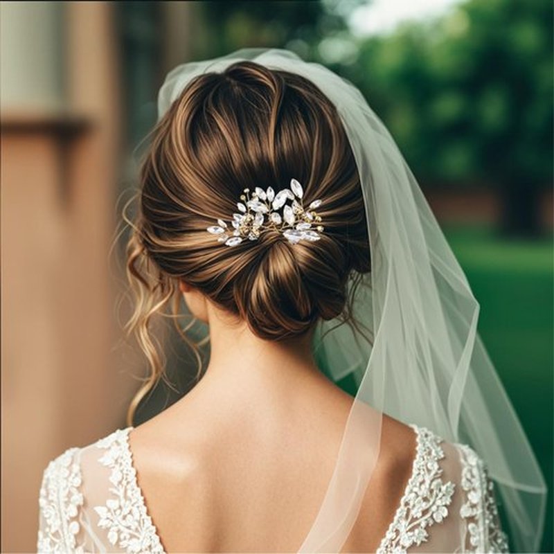 10 pcs Bride Hair Pins Rhinestone Bridal Hair Piece for Women Crystal Hair Accessories for Bride Bridesmaids Flower Girls(Gold)