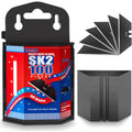 DIYSELF 100 Pack Utility Knife Blade Refills, SK2 Razor Knife Blades, Black