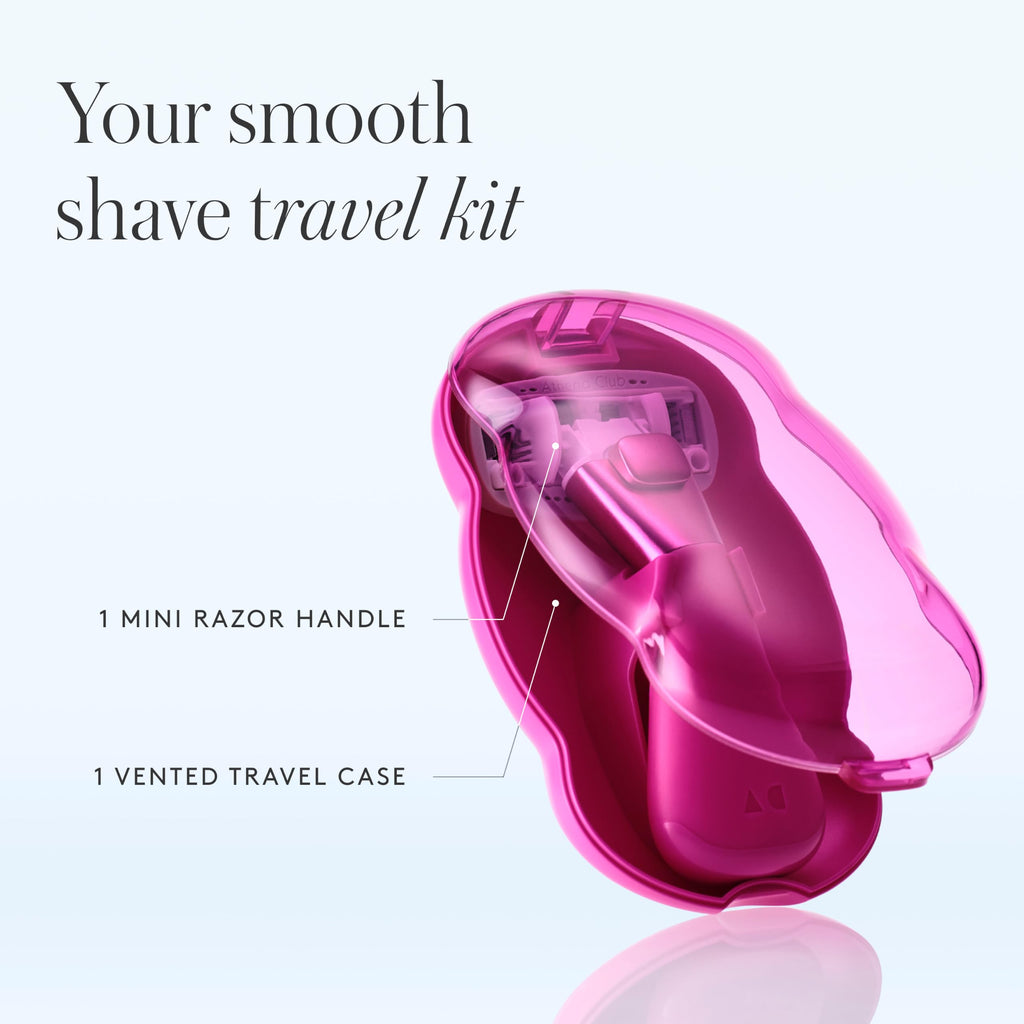 Athena Club Mini Razor Kit For Women, 5-Blade Travel Razor, 5 Refills