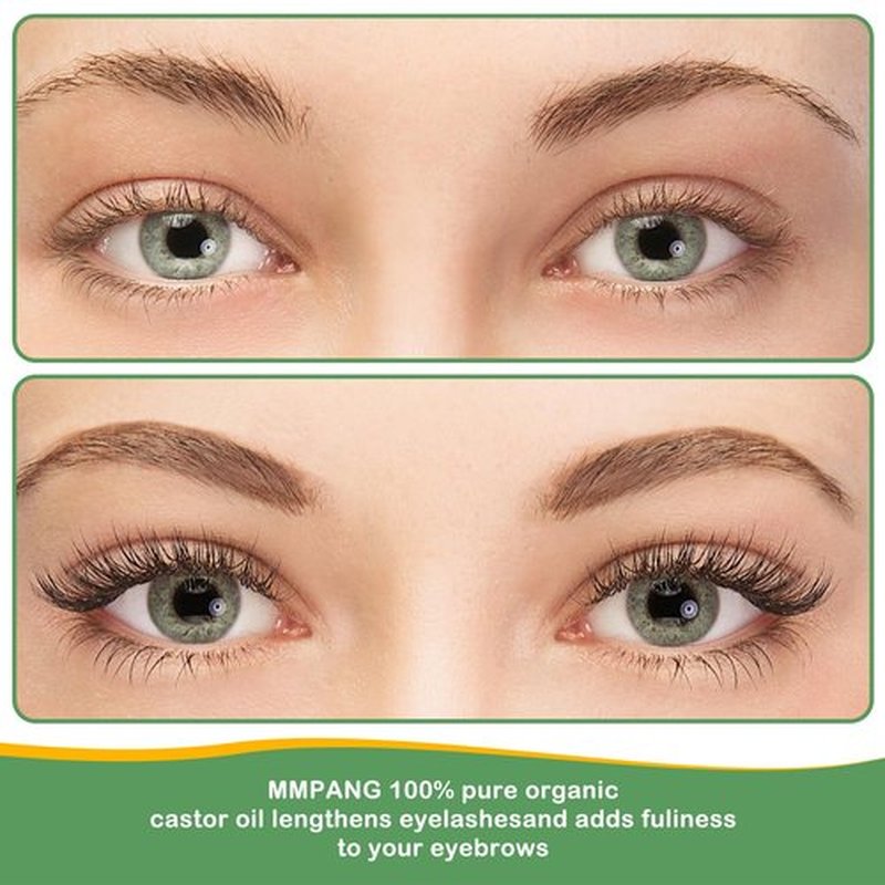 MMPANG Organic Castor Oil for Hair Body Lashes Brow,USDA Certified 100% Pure Natural Glass Bottle, Cold Pressed, Hexane Free. Castor Oil for Hair Growth, Thicker Fuller Brows, 8.45oz