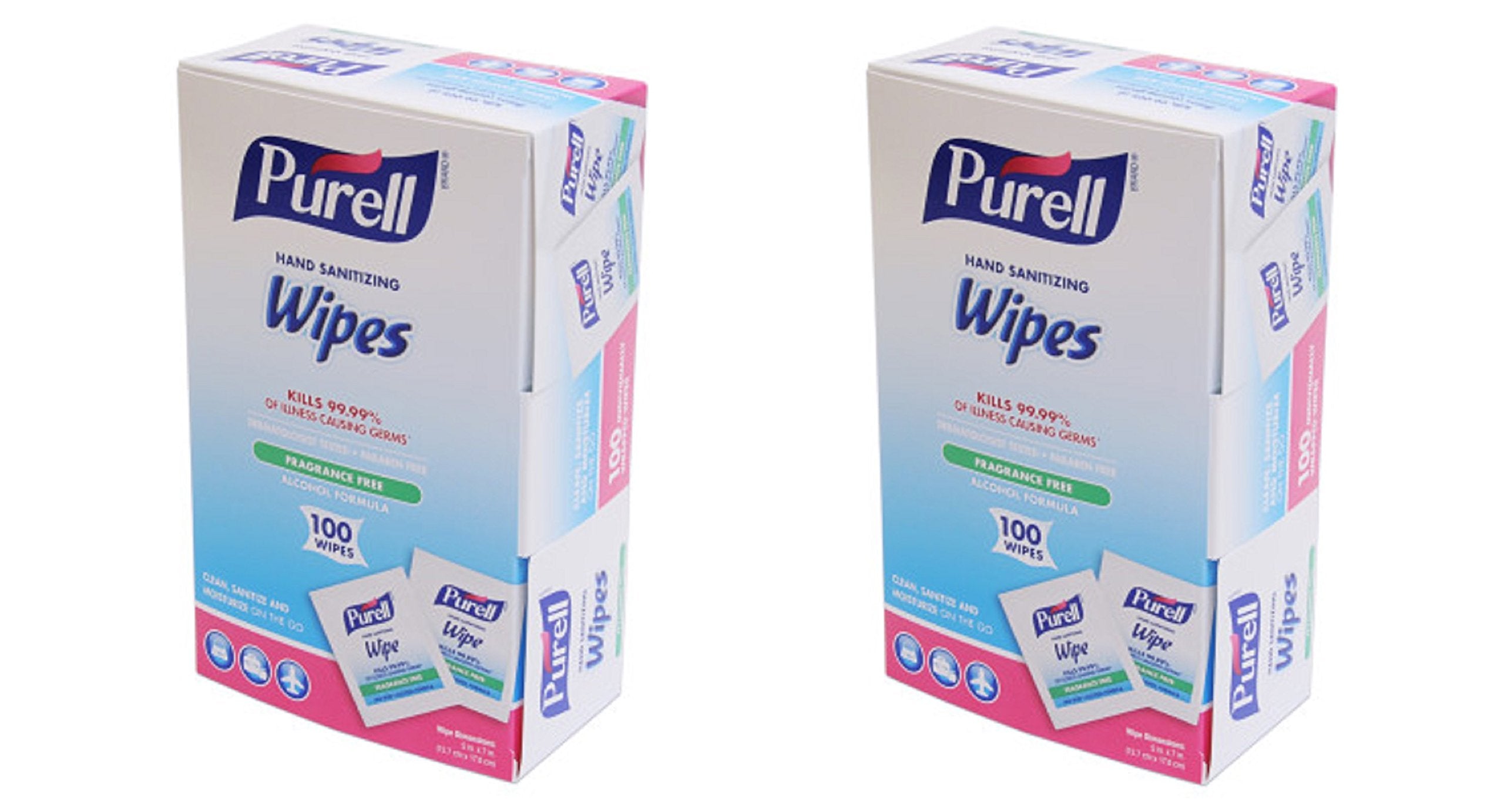 GOJO : PURELL Premoistened Sanitizing Hand Wipes, 5 x 7, 100/Box -:- Sold as 2 Packs of - 100 - / - Total of 200 Each