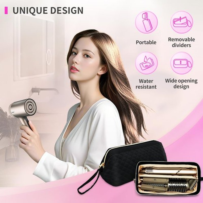 NENYX Hair Tools Travel Bag for Shark Flexstyle, Portable Shark Hair Dryer Case, Waterproof Dustproof Shockproof Flat Curling Iron Travel Organizer, Black