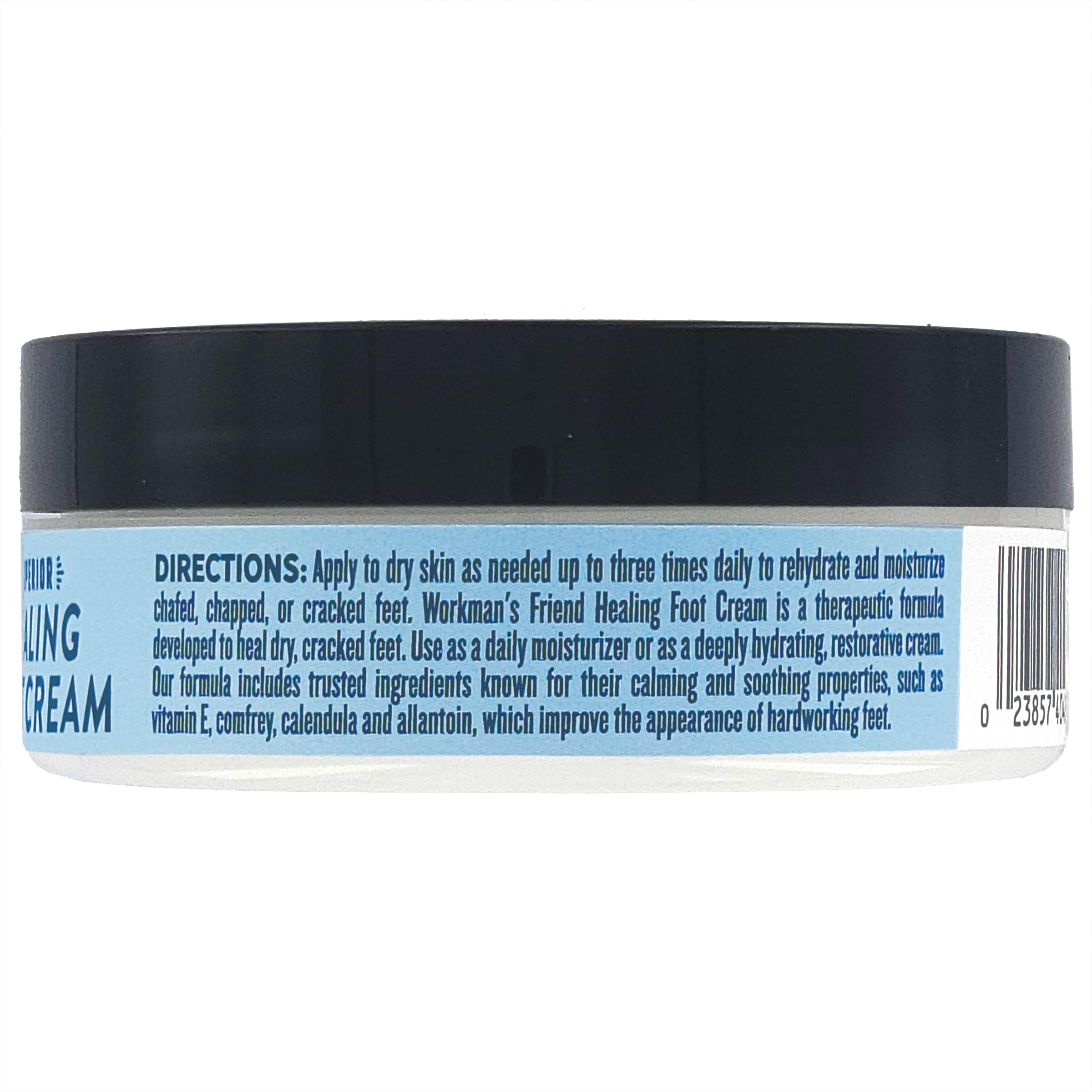 WORKMAN'S FRIEND Superior Healing Foot Cream - Intense Moisturizer - Heals Extremely Dry & Cracked Skin - 2.5 ounce