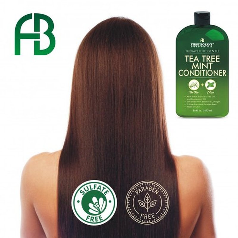 First Botany, Tea Tree Oil Conditioner 16 fl oz - Anti Dandruff Natural Oil conditioner For Dry Itchy & Flaky Scalp - Sulfate Free Paraben Free Cleanser - Prevents Head Lice & Thinning