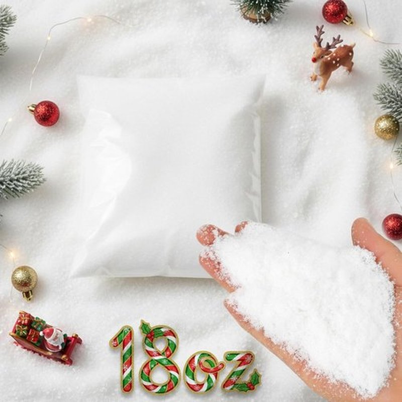 Skiennix Christmas Fake Snow Decoration - 18oz Realistic Artificial Snow for Holiday Decor & Crafts