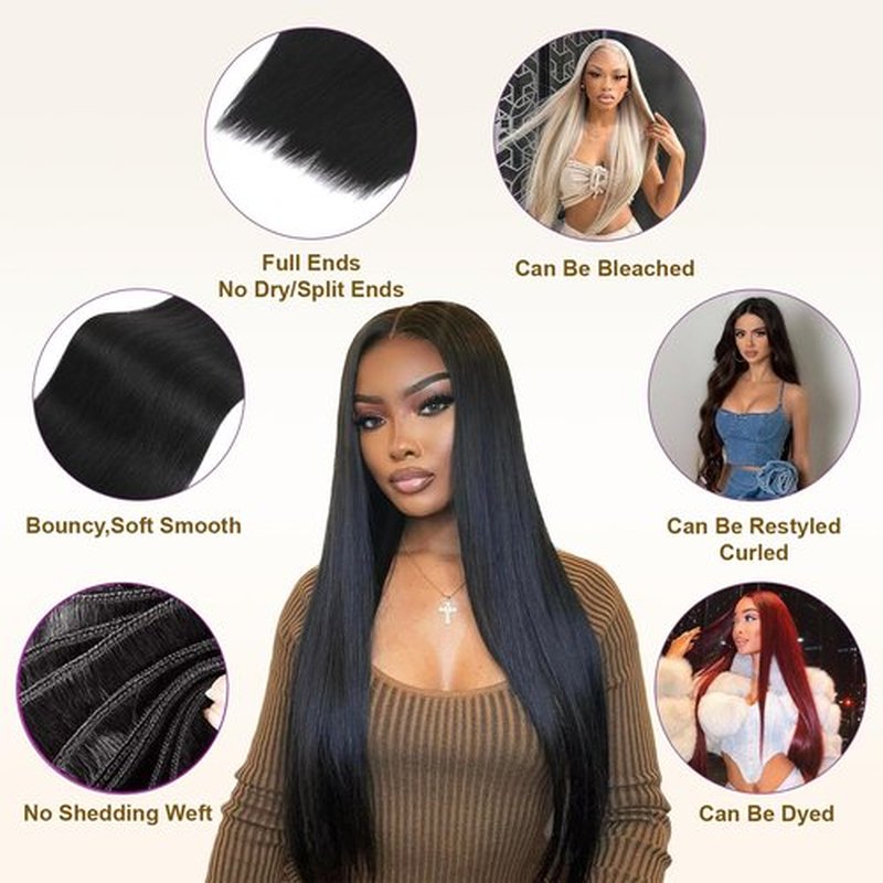 16A Raw Straight Bundles Human Hair 1 Bundle,30 Inch,Triple Lifespan,Burmese Virgin Remy Hair Extensions,No Tangle Shedding