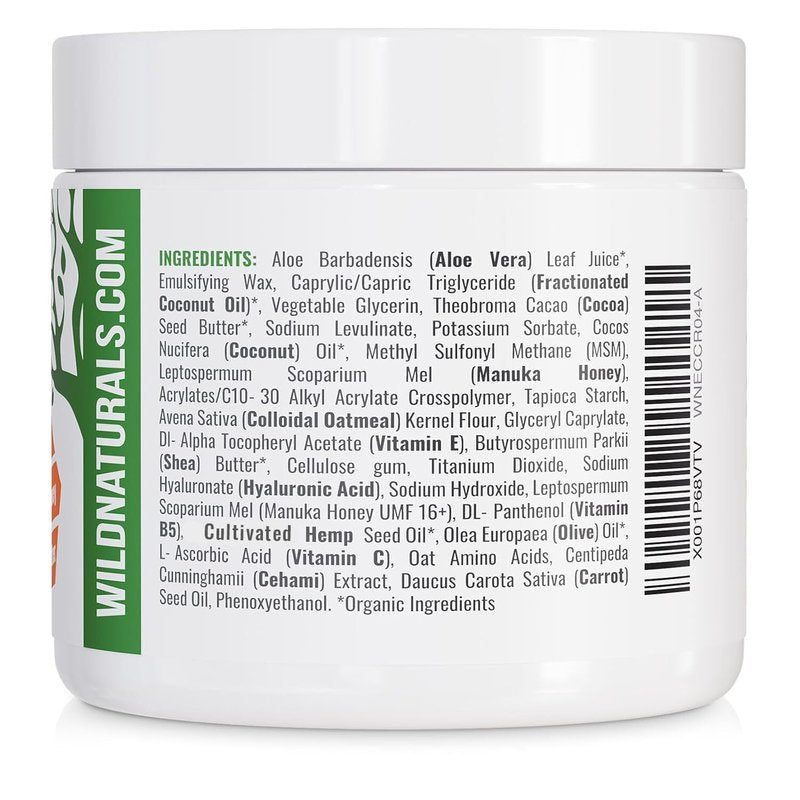 Wild Naturals Eczema & Psoriasis Cream - Moisturizing Relief for Dry, Itchy Skin | Manuka Honey Formula