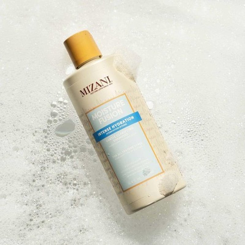 Mizani Moisture Fusion Gentle Clarifying Shampoo - Deep Cleanse & Remove Buildup, Charcoal Infused for Curly Hair