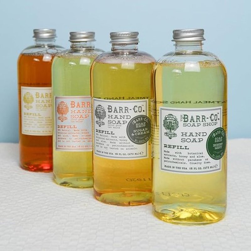 BARR-CO. Liquid Soap Refill – Natural Hand Soap with Oat, Vanilla & Vetiver – Vegan, Moisturizing Formula for Bathroom & Kitchen, Original Scent 32fl oz