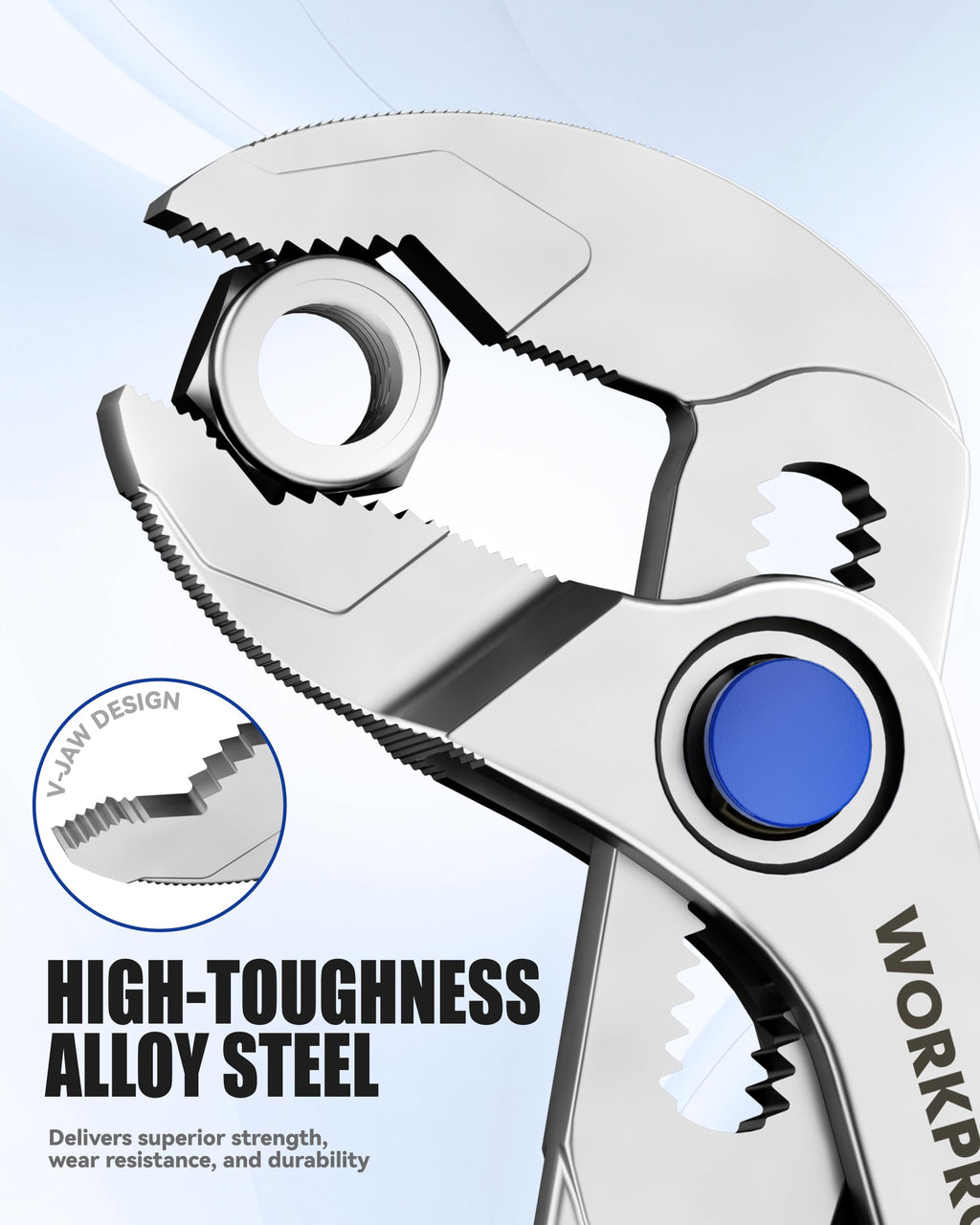 WORKPRO Mini Water Pump Pliers, 4-Inch Groove Joint Pliers for Tight Spaces