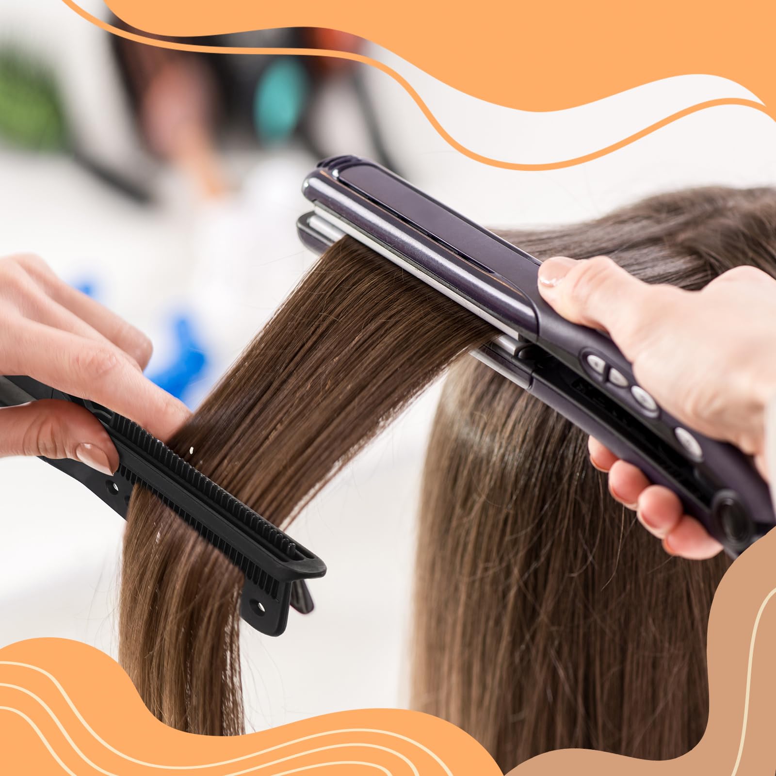 CHENGU 2 Pcs Hair Straightening Combs, Boar Bristles Clamp Double Sided Brush & V Shaped Styling Hair Comb, For Straightening Knotty Unkempt Hair (Gold, Black)