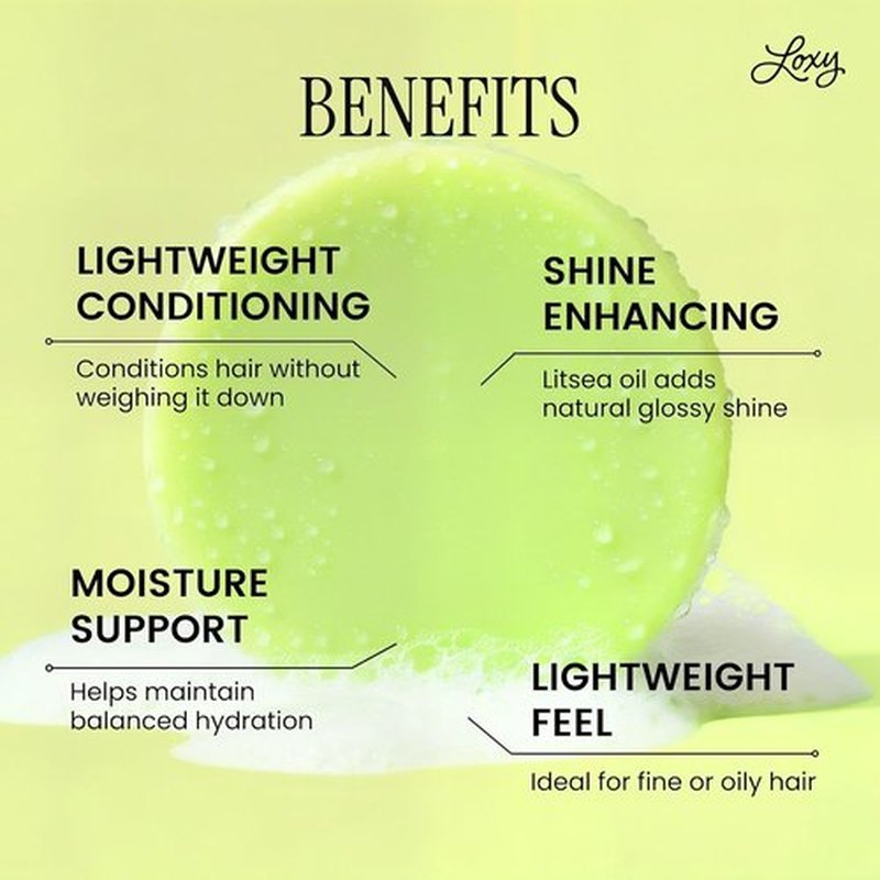 Loxy Boost Volumizing Conditioner Bar - Sea Salt & Lime Oil for Fine/Oily Hair | Vegan & Eco-Friendly | Made in USA