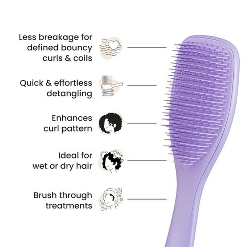 Tangle Teezer Ultimate Detangler Brush - Reduces Frizz & Breakage for Curly Hair | Purple Passion