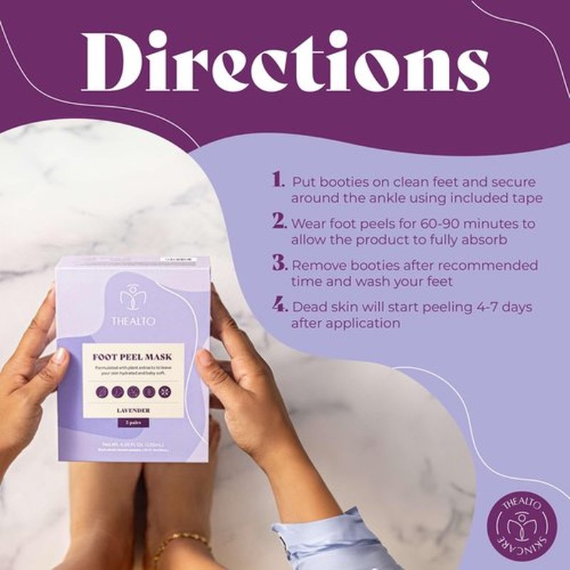 Foot Peel Mask, 5 Pack - For Dry, Cracked, and Calloused Feet - Lavender Scent - With Plant Extract for Baby Soft Feet - Home Spa Treatment