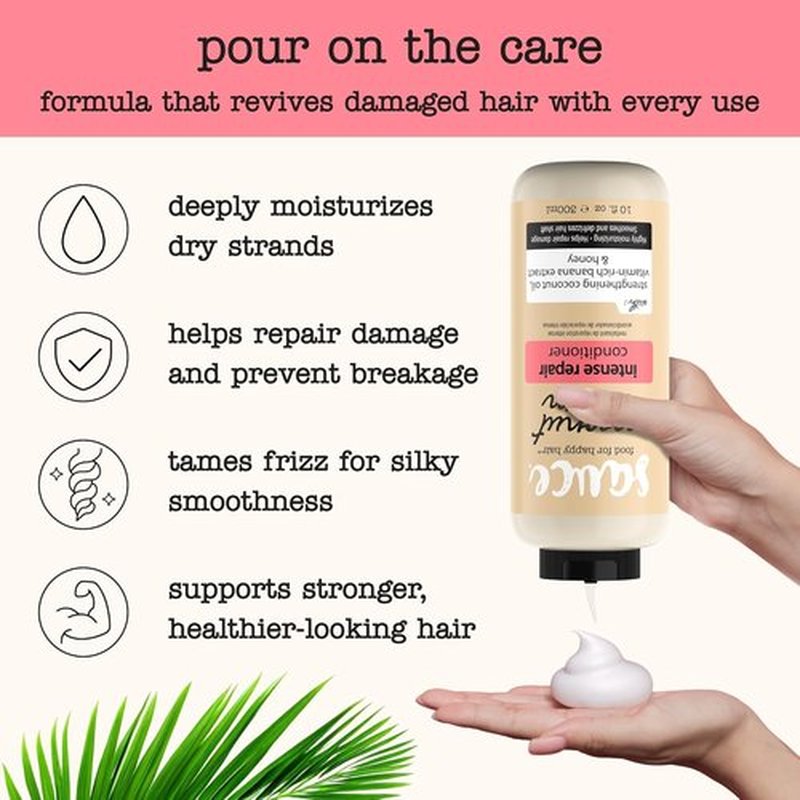 Sauce Beauty Coconut Cream Conditioner - Intense Repair for Dry, Damaged Hair | 10 Fl Oz, Paraben & Sulfate-Free