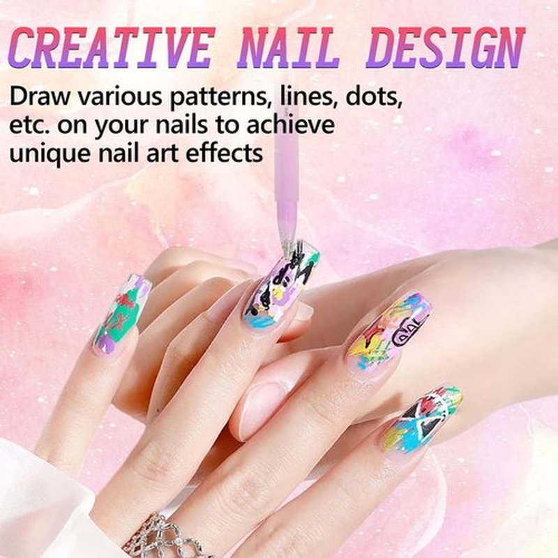 12 Color Nail Art Pens Set, 3D Quick-Dry 1 MM Nail Polish Pens, Nail Art Painted Pen Kit, DIY Nail Art Marker Graffiti Dotting Pen, for Nails Art Design Manicure Nail DIY Decoration (B)