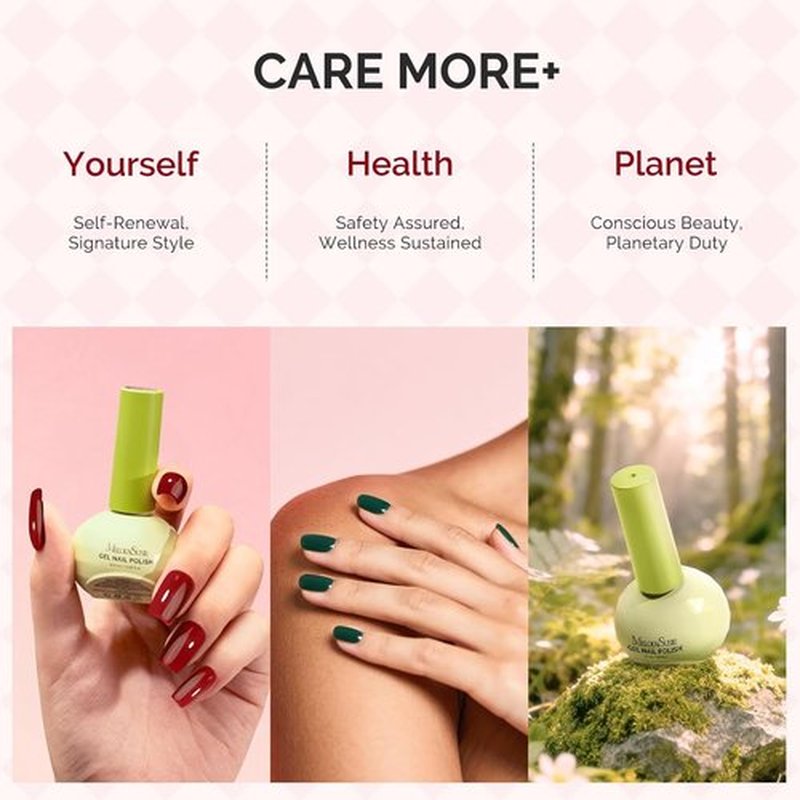MelodySusie Gel Nail Polish Set - HEMA Free Plant-Based Formula | 6 Macaron Colors, 0.56 fl. oz Bottles