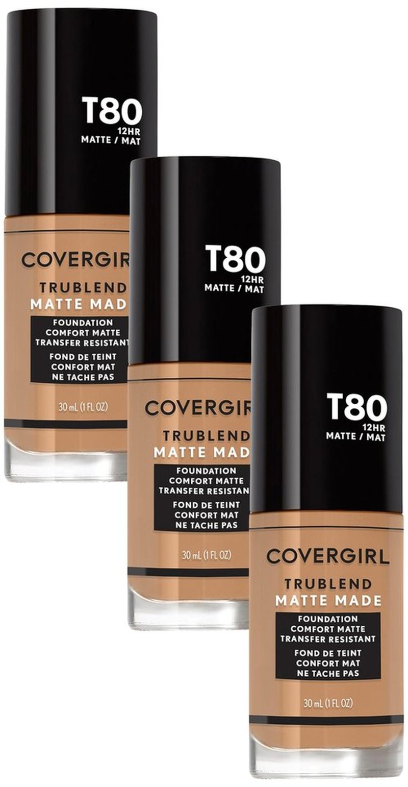 COVERGIRL TruBlend Matte Made Liquid Foundation, Toasted Caramel (Pack of 3)