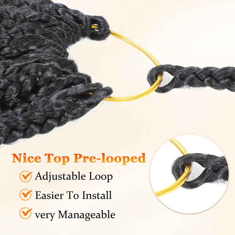 Yewell Goddess Box Braids Crochet Hair - Boho Crochet Box Braids With Curly Ends, 9 Packs Bohomian Box Braids Crochet Hair For Black Women, Pre Looped (10Inch, 1B/30/27)