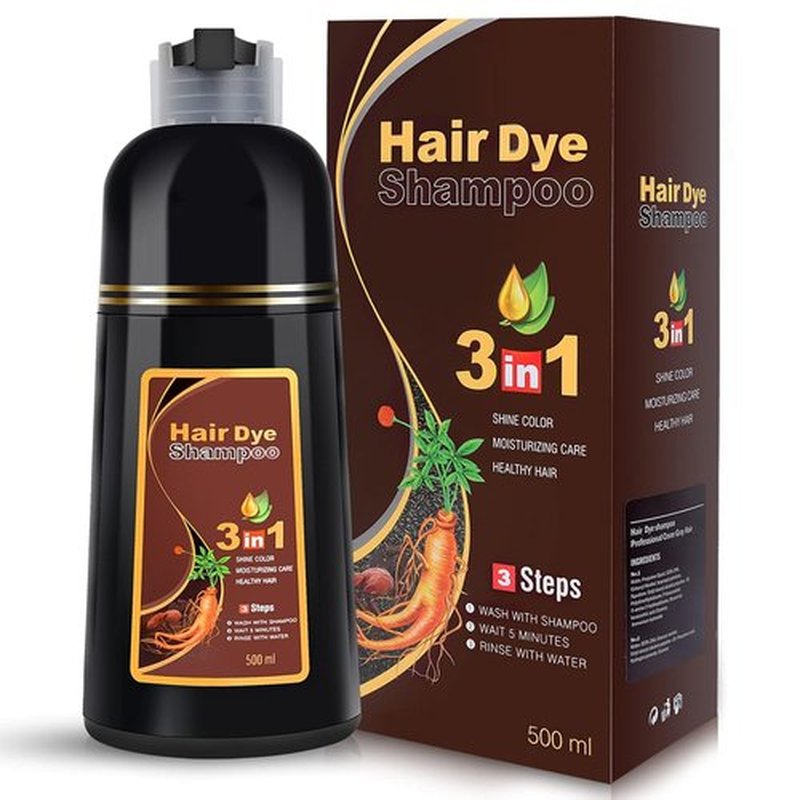 IIIMEIDU Dark Burgundy Hair Dye Shampoo - 3-in-1 Herbal Formula for Grey Coverage | 500ml