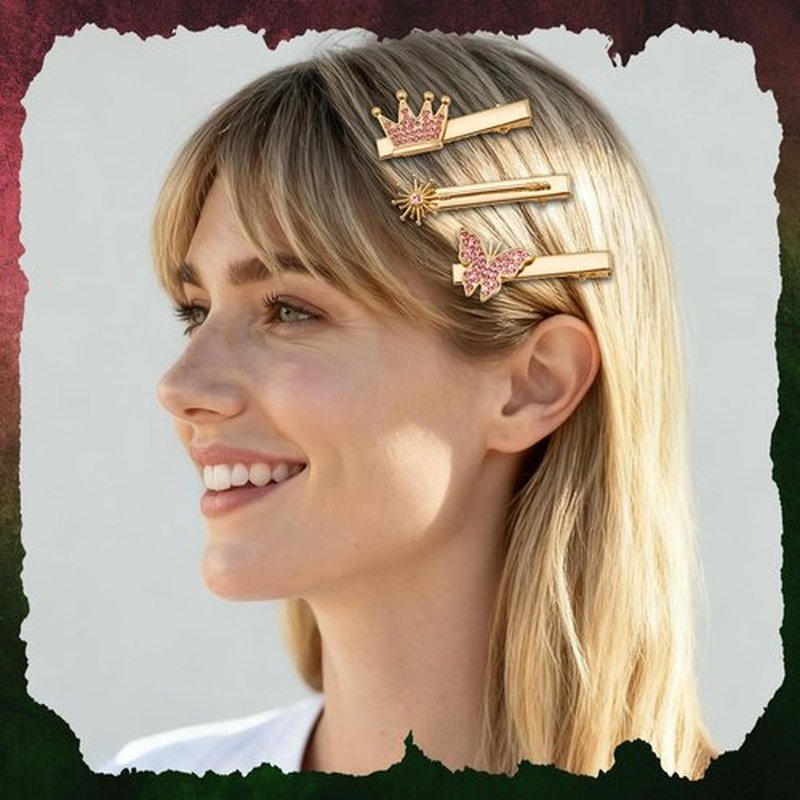 6Pcs Magical Witch Fairy Hair Clips for Women Girls - Cute Hair Accessories with Green Broom, Castle, Witch Hat, Pink Magic Wand, Butterfly & Crown, Merch Gift for Fans & Party Favor