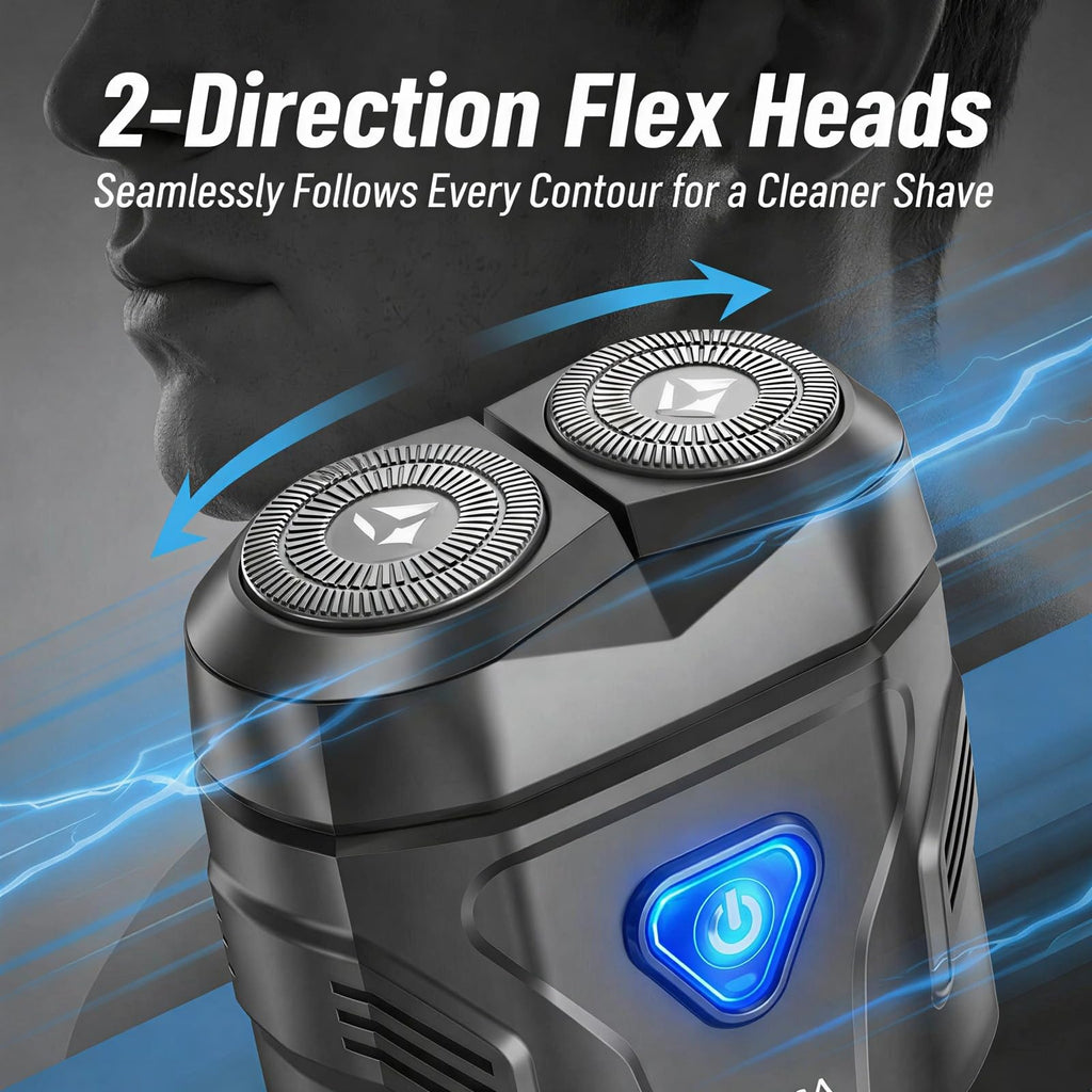 Mini Electric Dual-Head Shaver for Men – Rechargeable Portable Razor for Face, Compact & IPX7 Waterproof for Travel, Gift for Husband Boyfriend