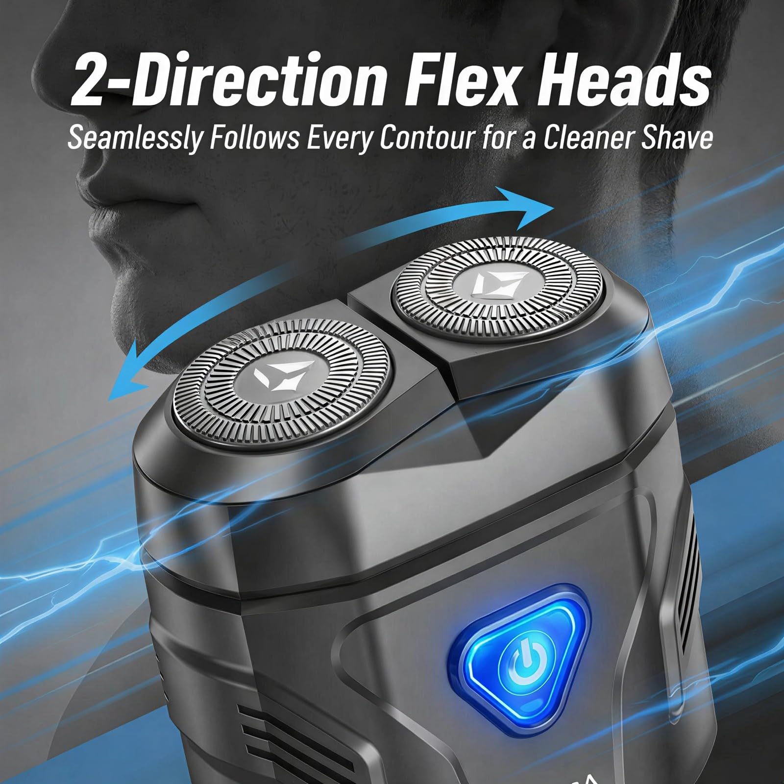 Mini Electric Dual-Head Shaver for Men – Rechargeable Portable Razor for Face, Compact & IPX7 Waterproof for Travel, Gift for Husband Boyfriend