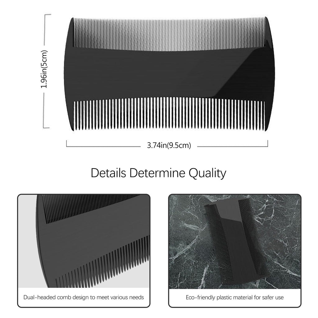 Kootinn 5 Pack Double-Sided Pocket Comb for Hair, Beards & Mustaches | Fine & Coarse Teeth, Everyday Comb For Detangling Knots, Beard Care & Grooming