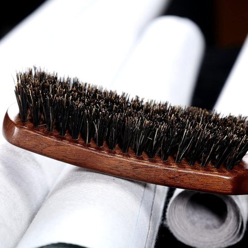 Lorsex Hair brush for Men, Boar Bristles Slick Back Hair Brush for Fine Thin Medium Hair, Nature Boar Hairbrush for Beard Styling