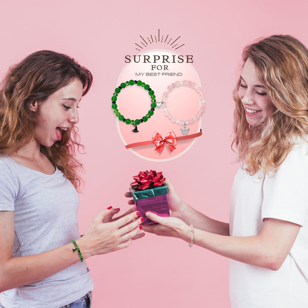 SEIKEIN Friendship Bracelet Gifts for Women: Galinda Rhinestone Crown Witch Hat Friendship Matching Bracelets Christmas Day Mothers Day Gifts for Womens Fans Party Dress Decor