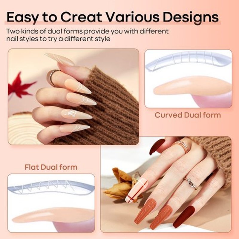 Modelones Poly Nail Gel Kit with 48W Nail Lamp 6 Colors Nude Skin Tones Nail Extension Gel Kit Slip Solution Rhinestones Glitter Kit for Nail Manicure Beginner Starter Kit DIY at Home Gift