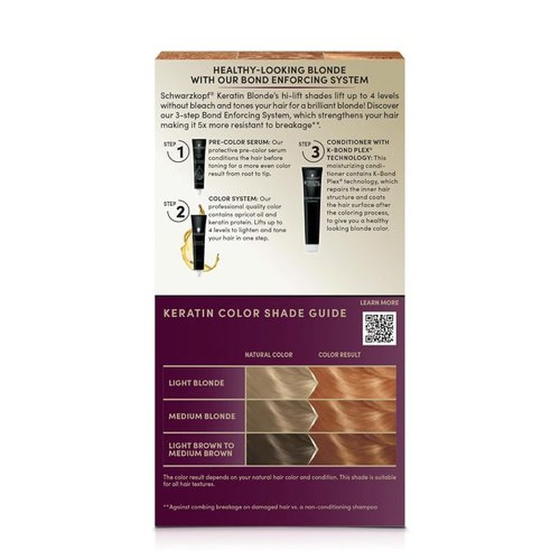 Schwarzkopf Keratin Hair Dye - 11.7 High Lift Apricot Blonde | Professional Permanent Color with Bond Enforcing System & Pre-Color Conditioner