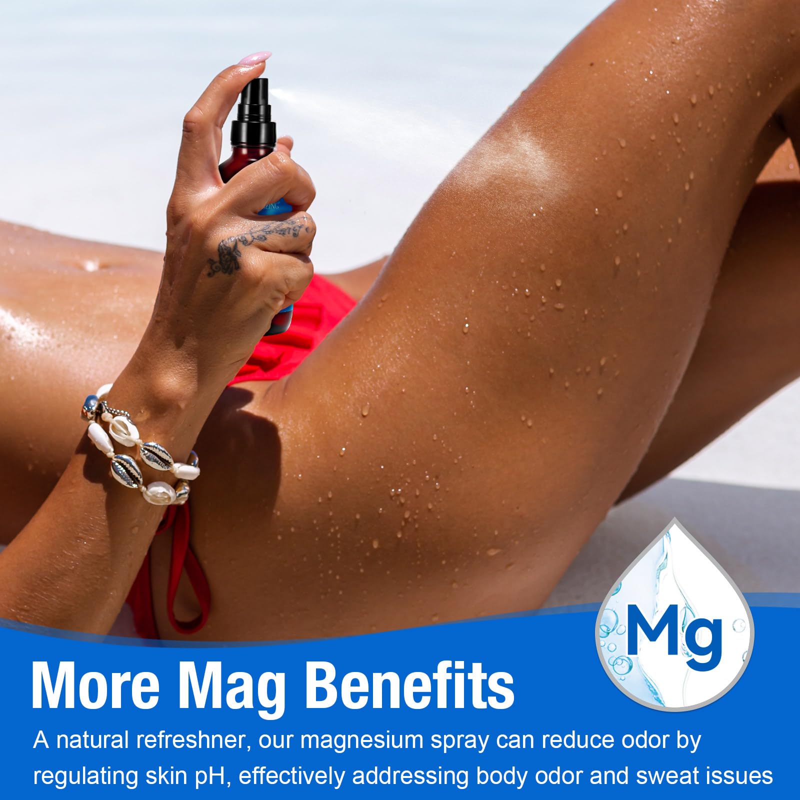 Magnesium Spray, Pure Magnesium Oil Spray Natural in Glass Bottle, Easy to Absorb and Use 120ml
